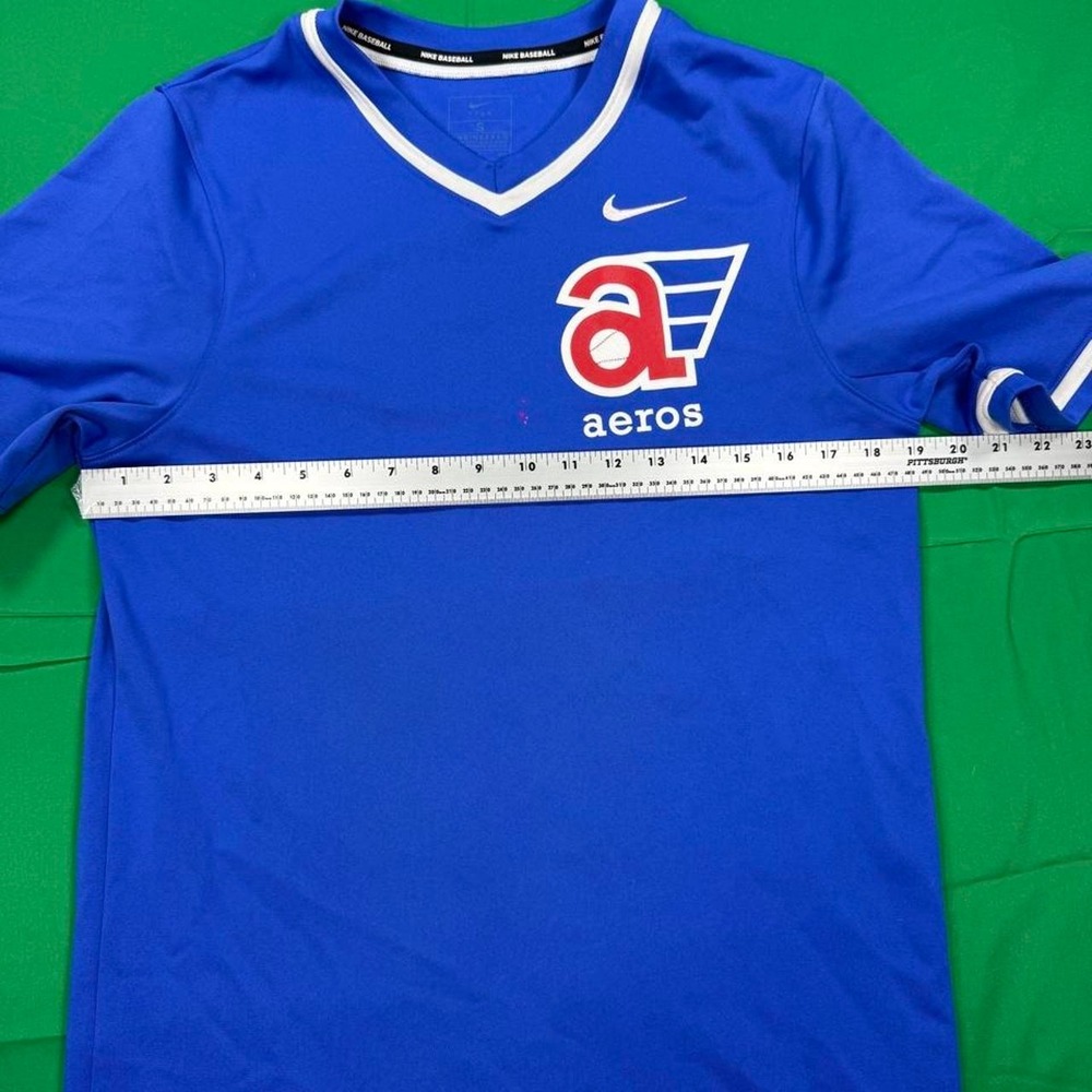 Nike Aeros blue jersey with white trim on collar and sleeves, size S - Picture 3 of 7
